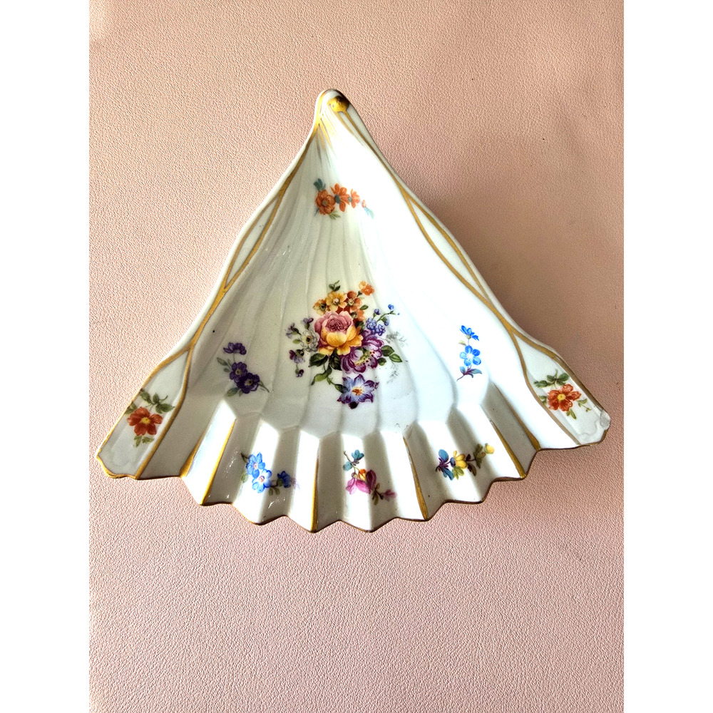Made in France Fan Floral Trinket Candy Dish
